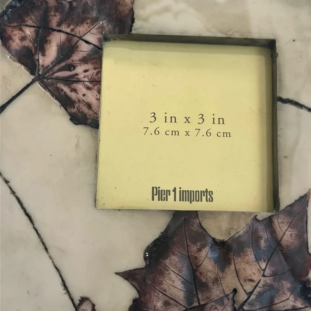Pier 1 Imports Picture Frame Pressed Leaves Marble Look Background